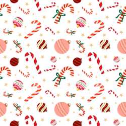 Pattern Bundle - Seamless 3D Pattern PBR Texture Featuring Christmas Candy Canes and Festive Ornaments texture preview
