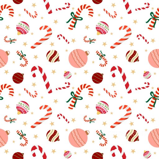 Pattern PBR Texture Featuring Christmas Candy Canes and Festive Ornaments seamless Pattern Bundle PBR texture