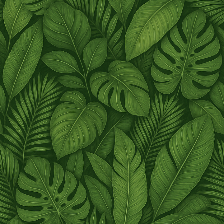 Detailed Tropical Leaves seamless PBR texture preview