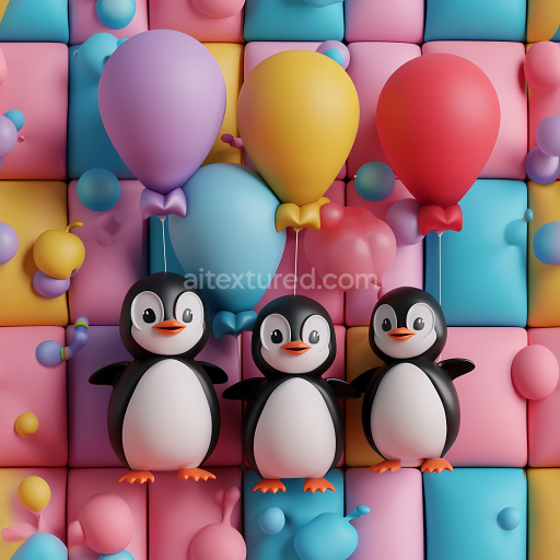 Seamless 3D Inflated Quilted Balloon Texture in Pastel Colors