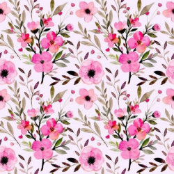 seamless Seamless Pink Watercolor Floral 3D PBR Texture with Delicate Botanical Motif texture 8k free download PBR