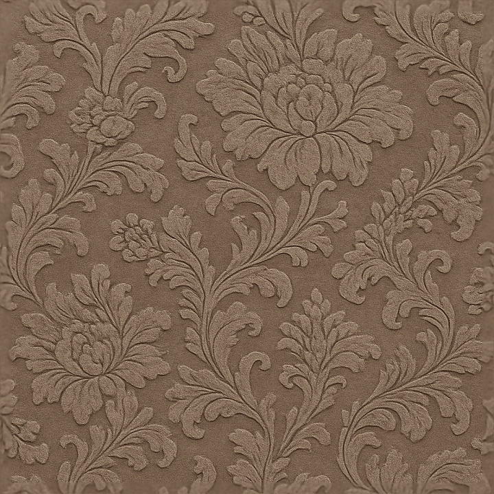 Floral Damask Wallpaper With Intricate Embossed Velvet Finish seamless PBR texture preview
