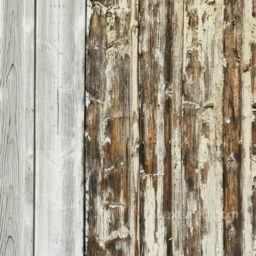 Weathered Painted Wood Planks Texture with Peeling Paint and Natural Grain seamless Wood PBR texture
