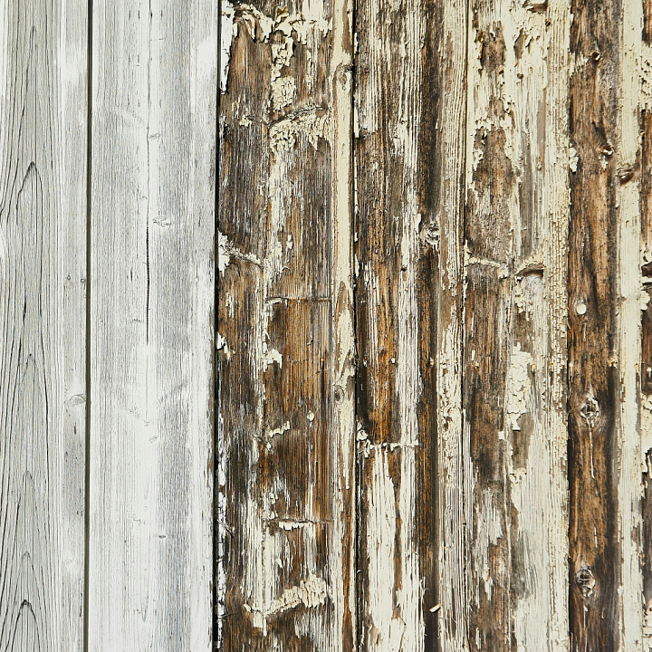 Weathered Painted Wood Planks with Peeling Paint and Natural Grain seamless PBR texture preview