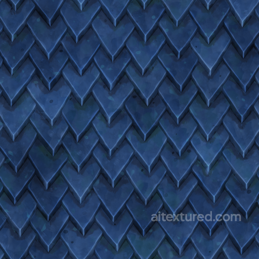 Stylized Painted Roof Tiles seamless Ceramic-tile PBR texture