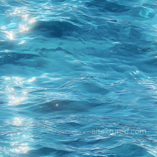 Water Texture of Tropical Ocean Surface with Soft Waves and Reflections seamless Water PBR texture