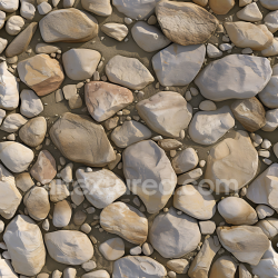 seamless Seamless 3D PBR Texture of Smooth River Stones on Sandy Ground texture 8k free download PBR