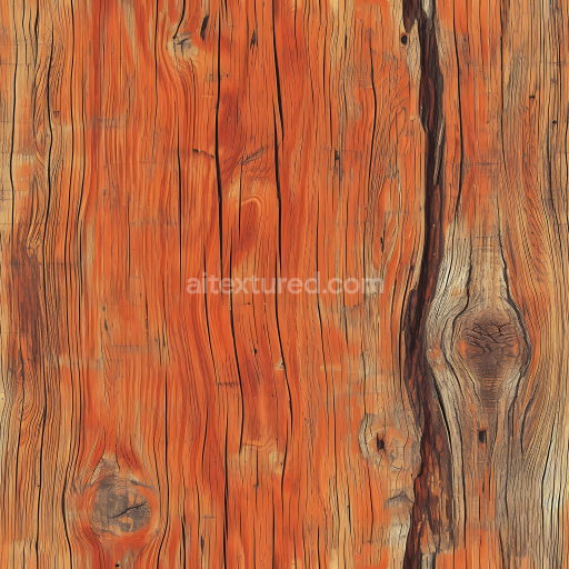 Seamless 3D Weathered Pine Wood Planks PBR Texture with Rustic Knots