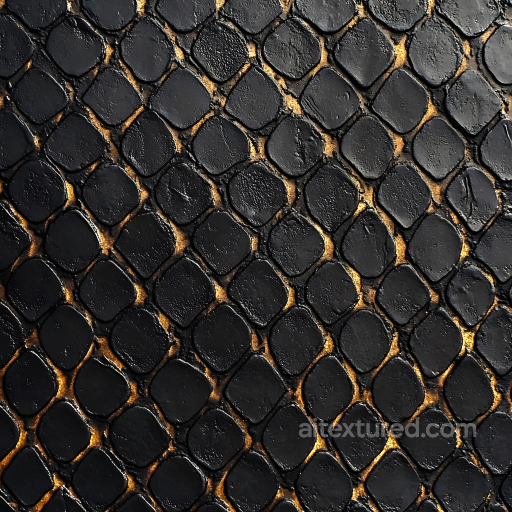 Reptilian Skin Featuring Detailed Black Scales and Natural Matte Surface Seamless Texture seamless Skin PBR texture