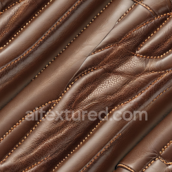 seamless Seamless 3D Quilt-Stitched Brown Leather PBR Texture with Mixed Grain Patterns texture 8k free download PBR