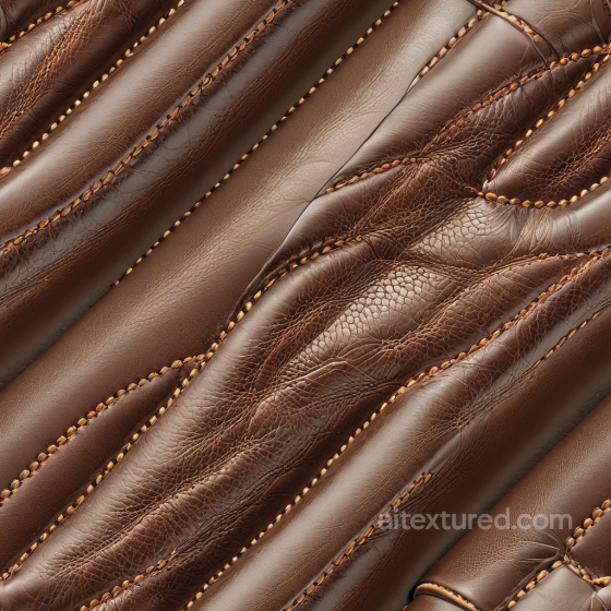 Quilt-Stitched Brown Leather PBR Texture with Mixed Grain Patterns Leather texture preview