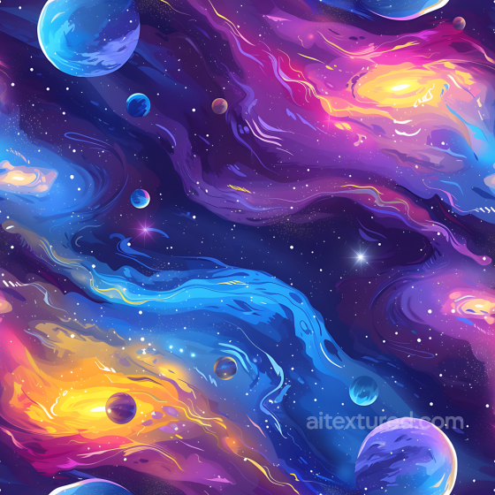 Space Texture with Vibrant Nebula Clouds and Colorful Planets Star, space, planets texture preview