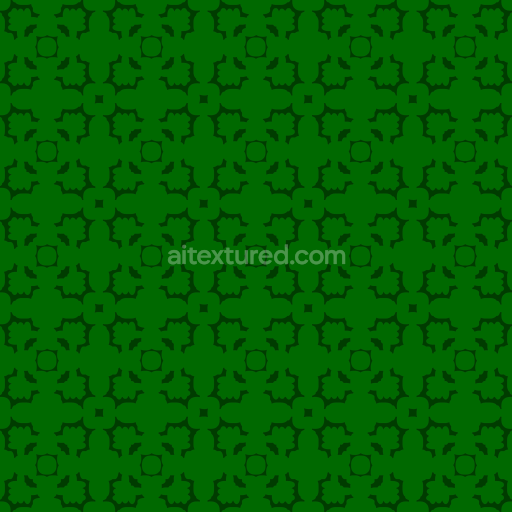 Seamless 3D PBR Texture with Stylized Green Clover Leaf Pattern
