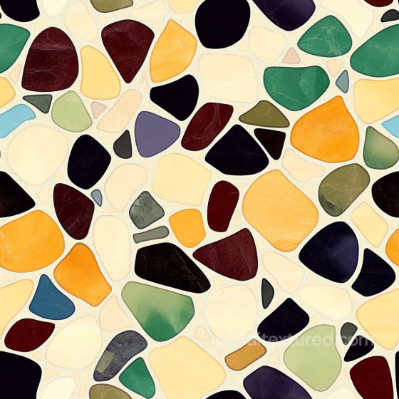 Colorful Stone Chip Mosaic PBR Texture with Irregular Pebble Shapes Mosaic texture preview