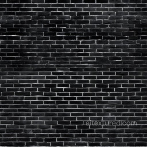 Black Cracked Brick Wall PBR Texture with Subtle Surface Damage seamless Brick PBR texture