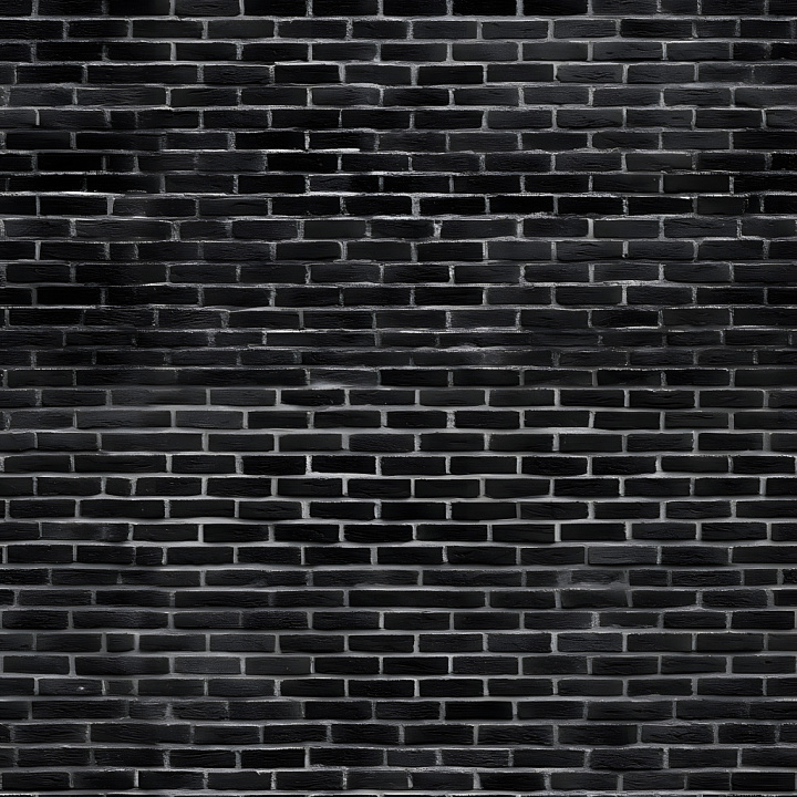 Black Cracked Brick Wall with Subtle Surface Damage seamless PBR texture preview