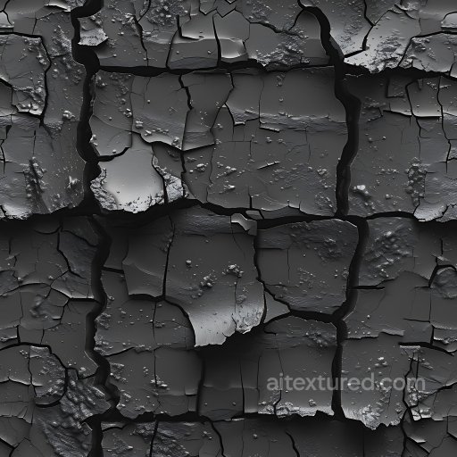 Cracked and Holes Texture of Rusty Dark Metal Surface seamless Cracked & Holes PBR texture