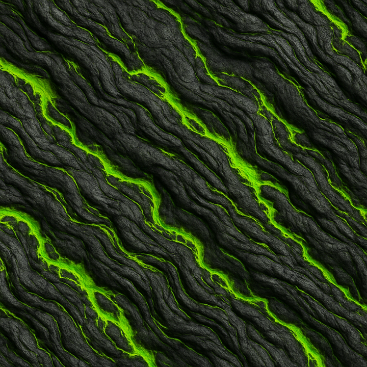 Toxic Basalt Flow seamless PBR texture preview