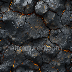 seamless Seamless 3D PBR Texture of Charred Cracked Volcanic Rock with Fiery Glows texture 8k free download PBR
