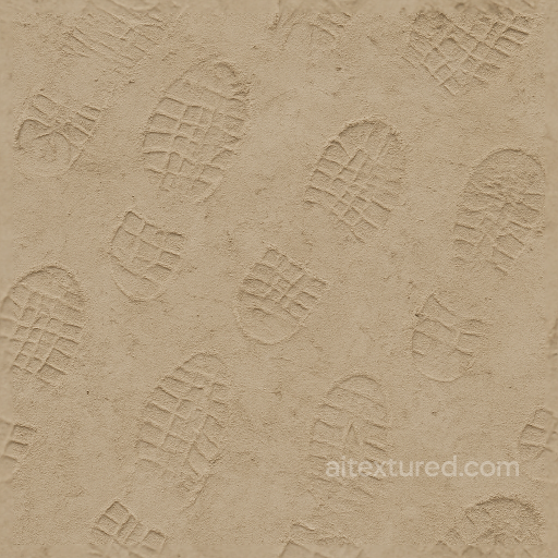 Of Dry Footprints On Dusty Rough Surface Ground seamless Footprints PBR texture