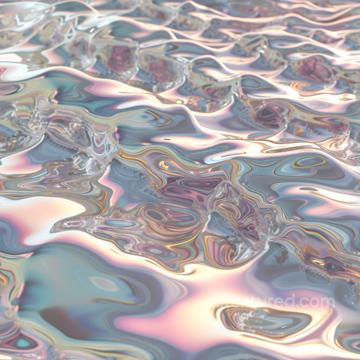 Water Texture of Iridescent Liquid Surface with Shimmering Reflections seamless Water PBR texture