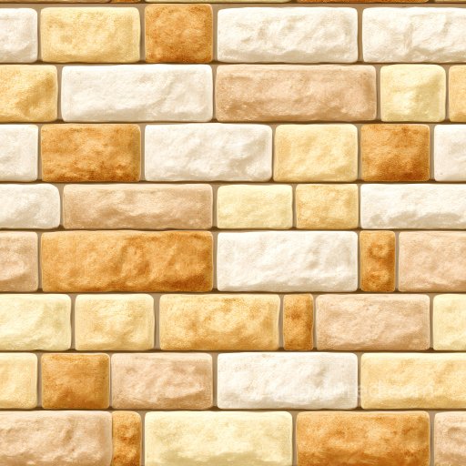 Cracked Stone Brick Wall Texture With Warm Beige Tones seamless Brick PBR texture