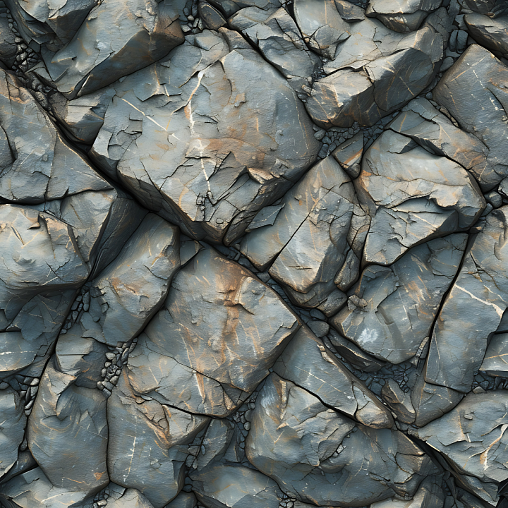 Stone of Gray Cracked Rock Surface with Natural Erosion seamless PBR texture preview