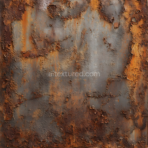 Seamless 3D PBR Rusted Metal Texture with Jagged Cracks and Holes