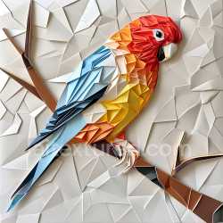 seamless Seamless 3D PBR Texture of Stylized Budgerigar Parrot in Origami Style texture 8k free download PBR