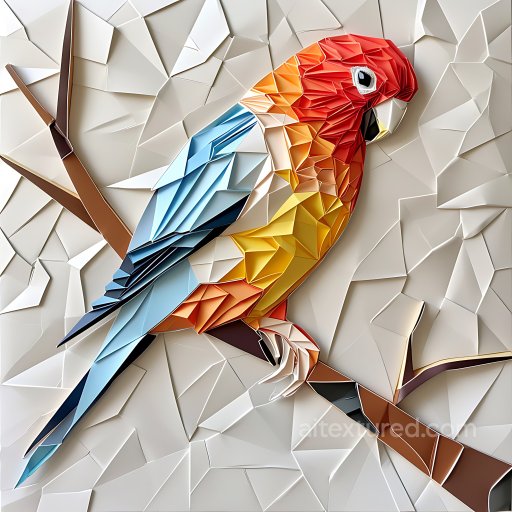 Animal - Seamless 3D PBR Texture of Stylized Budgerigar Parrot in Origami Style texture preview