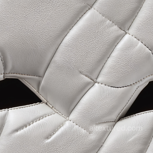 Quilted White Pebbled Leather PBR Texture with Raised Stitching seamless Leather PBR texture