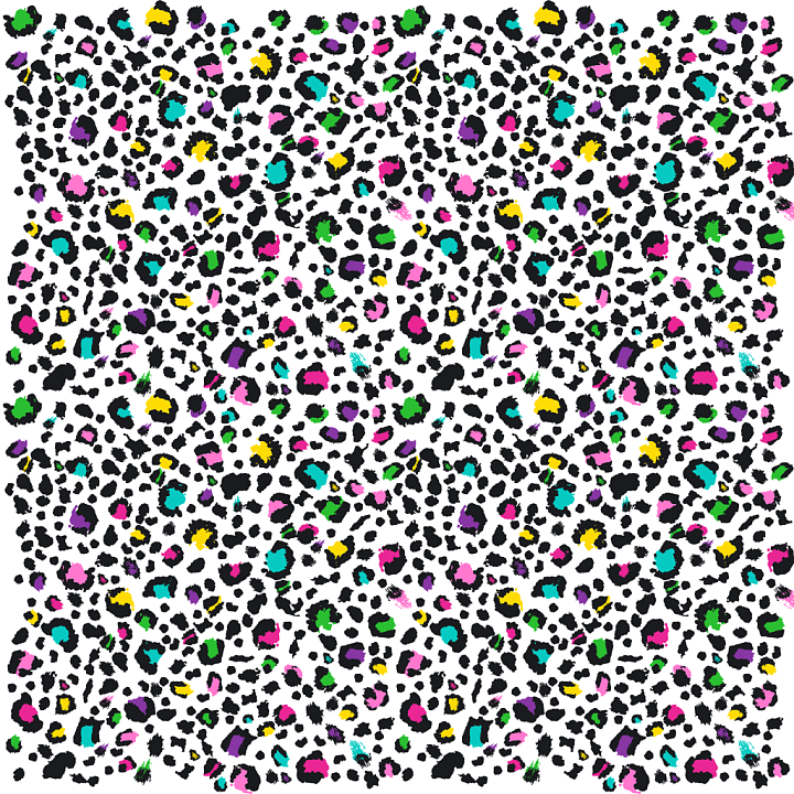 Bright Multicolor Leopard Print on White Fabric seamless PBR texture preview