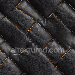 seamless Seamless 3D Quilted Black Leather PBR Texture with Detailed Grain and Stitching texture 8k free download PBR