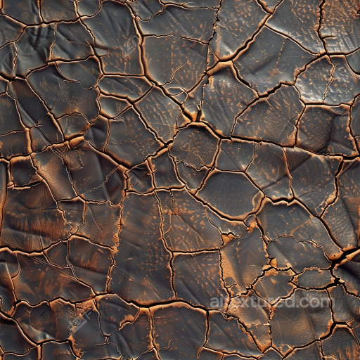 Cracked Aged Leather Texture With Deep Fissures And Distressed Finish seamless Leather PBR texture