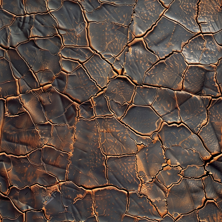 Cracked Aged Leather With Deep Fissures And Distressed Finish seamless PBR texture preview