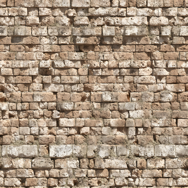 Weathered Cracked Brick Wall with Rough Surface seamless PBR texture preview