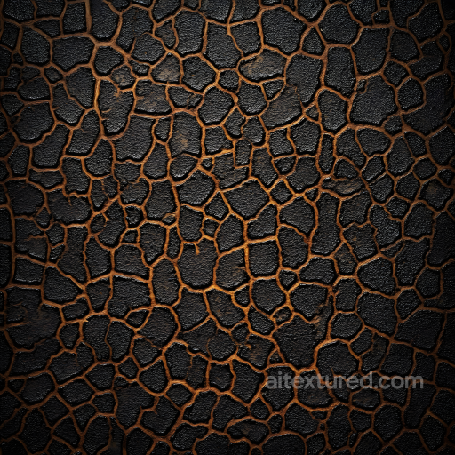 skin PBR texture featuring cracked dark skin with deep crevices and rough surface seamless Skin PBR texture