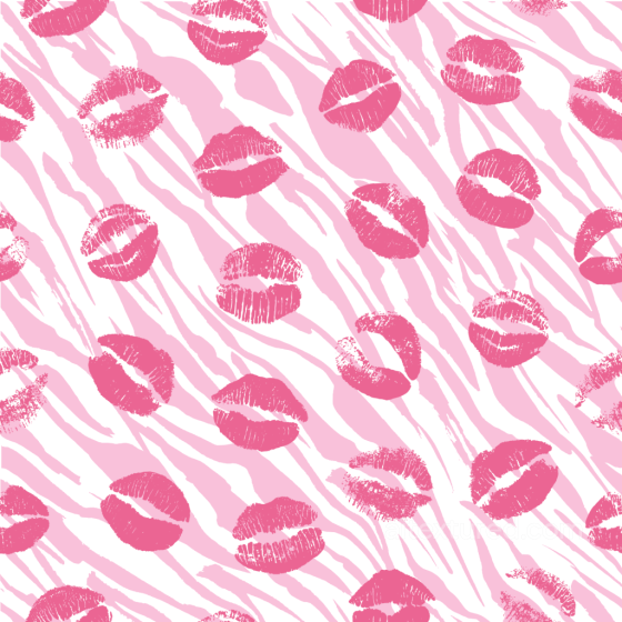 with Pink Lipprint Pattern on Light Pink Zebra Stripes Baby girl texture preview