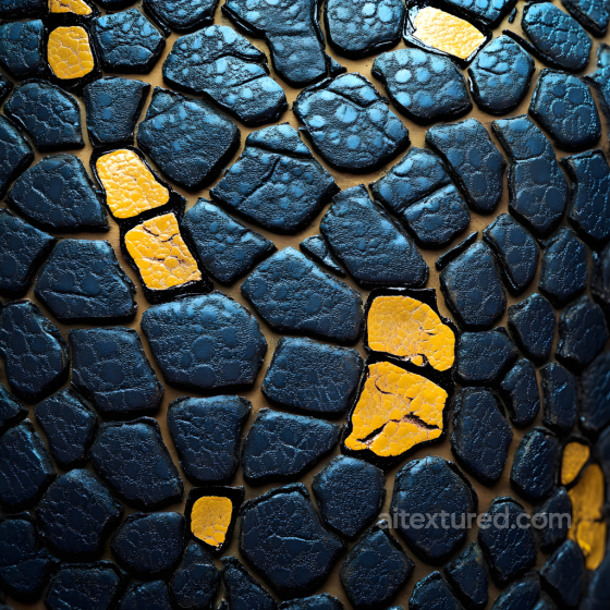 Cracked Reptile Skin Seamless Texture with Blue Scales and Yellow Highlights Skin texture preview