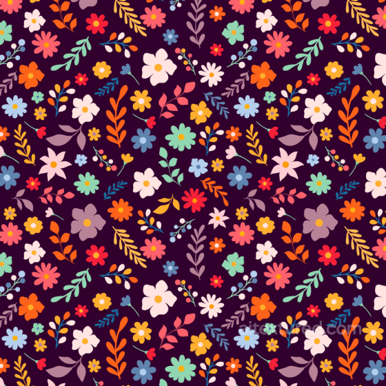 Colorful Embroidered Floral Pattern on Dark Fabric Seamless Texture Embroidered floral texture preview