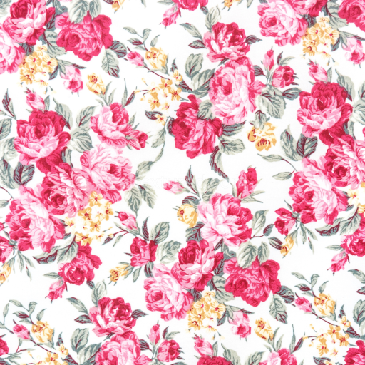 Seamless 3D PBR Fabric Texture Featuring Pink and Yellow Wild Flower Pattern