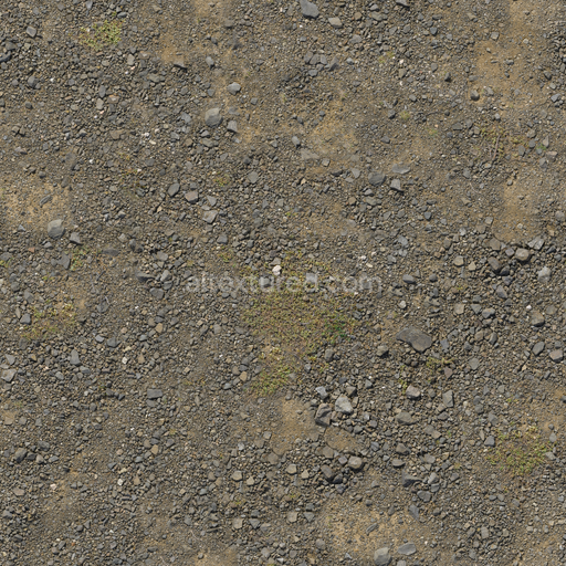 Broken Gravel Ground — Dirt Sand Rocks Rough Broken Gravel — PBR seamless 3D texture