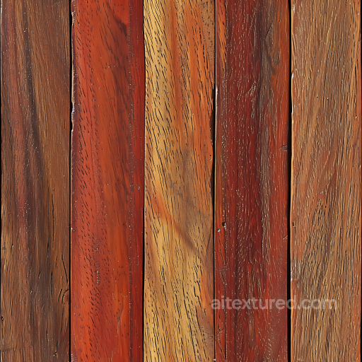Aged Mahogany Wood Planks Seamless Texture with Distinct Grain and Wear seamless Wood PBR texture