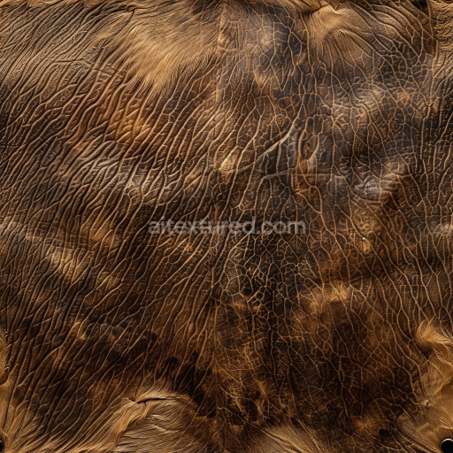 Seamless 3D PBR Texture of Aged Cracked Brown Leather with Distinct Wrinkles and Weathered Patina