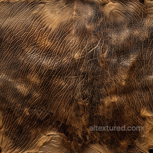 Aged Cracked Brown Leather Seamless Texture with Distinct Wrinkles and Weathered Patina seamless Leather PBR texture