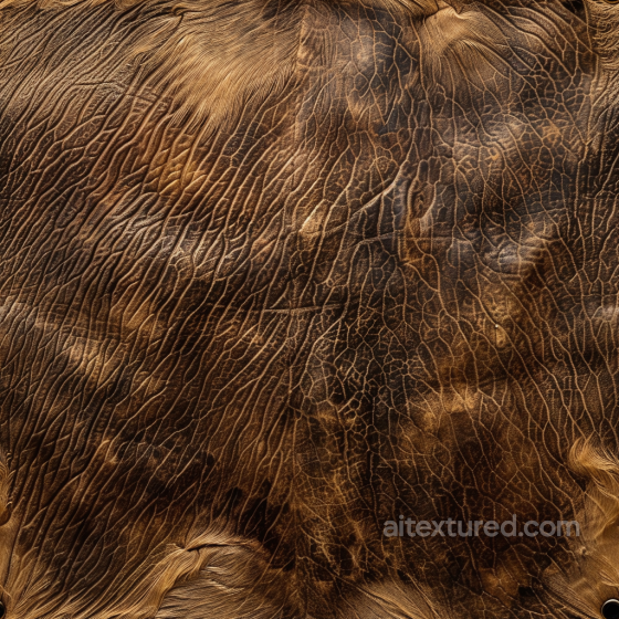 Aged Cracked Brown Leather Seamless Texture with Distinct Wrinkles and Weathered Patina Leather texture preview