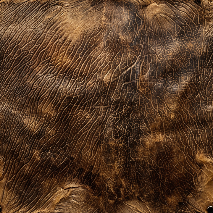 Aged Cracked Brown Leather with Distinct Wrinkles and Weathered Patina seamless PBR texture preview
