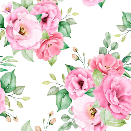 Seamless Pink Flower Watercolor 3D PBR Texture with Soft Floral Details seamless Pink Flower PBR texture