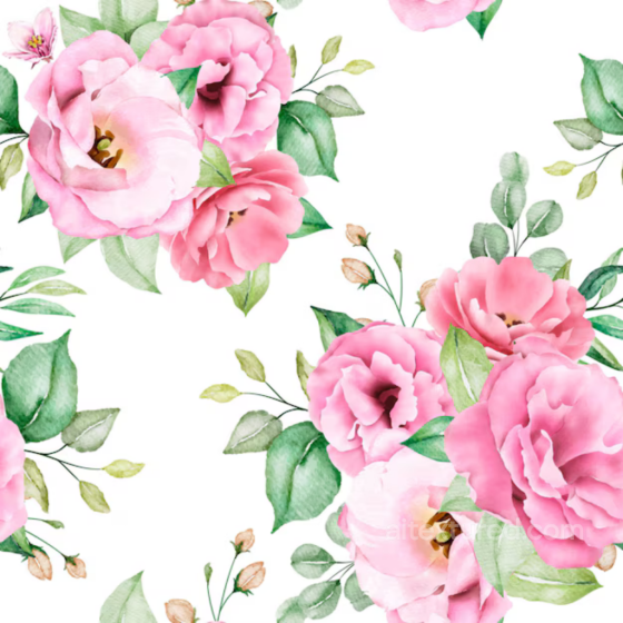 Seamless Pink Flower Watercolor 3D PBR Texture with Soft Floral Details Pink Flower texture preview