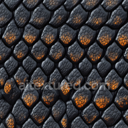 seamless Seamless 3D Skin PBR Texture Featuring Dark Reptilian Scales with Orange Accents texture 8k free download PBR